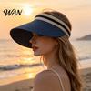 Cappello da Sole in Paglia Estivo Pieghevole, Intrecciato Traspirante Portatile Protezione UV per Spiaggia Viaggio Escursionismo Copricapo