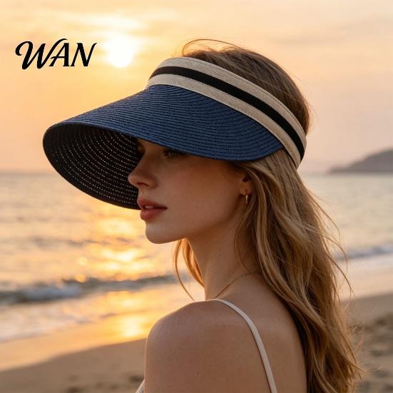 Cappello da Sole in Paglia Estivo Pieghevole, Intrecciato Traspirante Portatile Protezione UV per Spiaggia Viaggio Escursionismo Copricapo