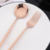 20Pcs Rose Gold Stainless Steel Flatware Cutlery Set - Modern Mirror Finish Dinnerware Set Perfect for Home Restaurant & Wedding