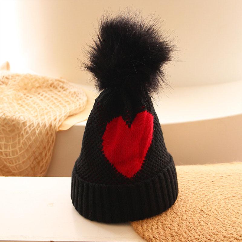 

Осенне-зимняя детская шапка с большим помпоном, детская шапка-бини для мальчиков и девочек, вязаная крючком теплая детская шапка для малышей, детские аксессуары чёрный
