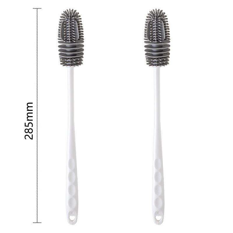 Silikonowa szczotka do kubków Szczotka do czyszczenia butelek na mleko Długi uchwyt Czyszczenie butelek na wodę Szczotka do czyszczenia szklanych kubków Narzędzia do czyszczenia kuchni