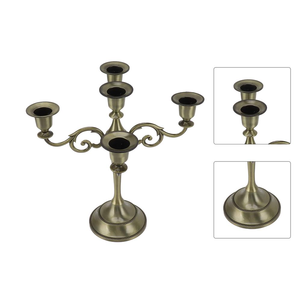 5 Arm Candlestick Holder Iron Retro Decorative Candle Holder Centerpiece for Home  