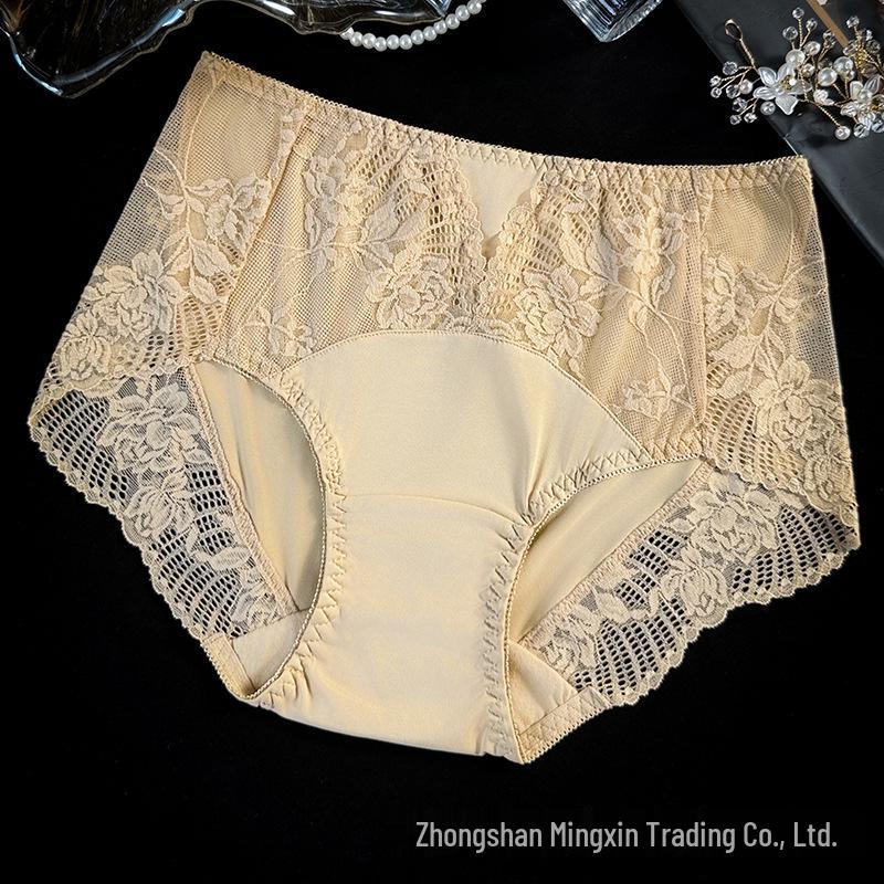 

Women s Luxurious Silk Briefs: Sexy, Comfortable, Breathable, Plus Size Hip-Hugging Triangle Underwear XXXL (165-200 jin) бежевый