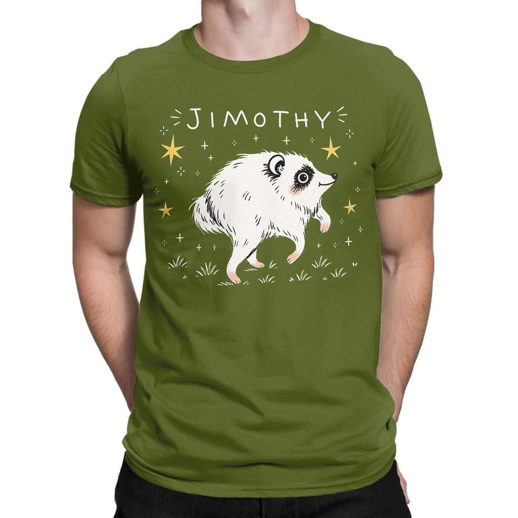 Unisexs Tshirt Raccoon Jimothy Vintage Pure Cotton Tees Short Sleeve Funny Internet Meme T Shirts Crew Neck Clothes Printed