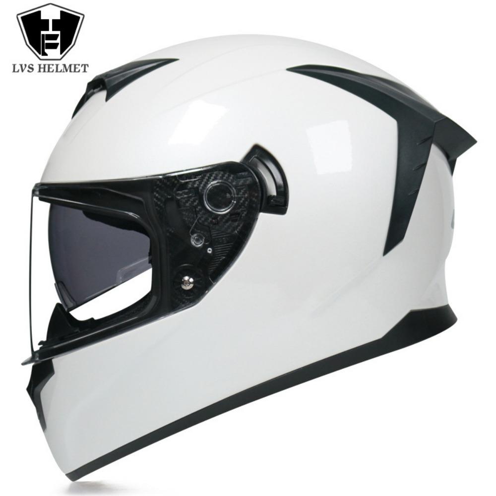 

Motorcycle helmet men s and women s full helmet double lens winter electric motor bike bluetooth head gray four seasons XXL жемчужина белый