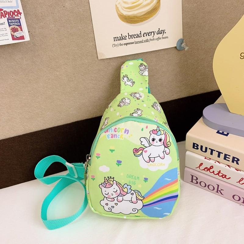 Kids Stylish Unicorn Cartoon Small Crossbody Bag For Daily School Outings And