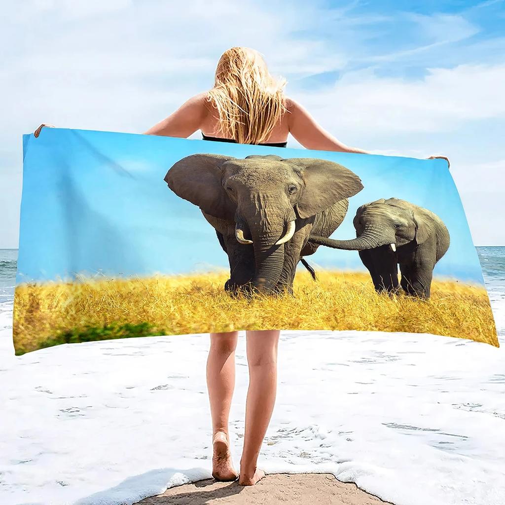 Elefant Strandtücher Schnelltrocknend Mikrofaser Weich Und Saugfähig Handtuch Für Draußen Reisen Übergroßes Strandtuch Für Erwachsene Kinder
