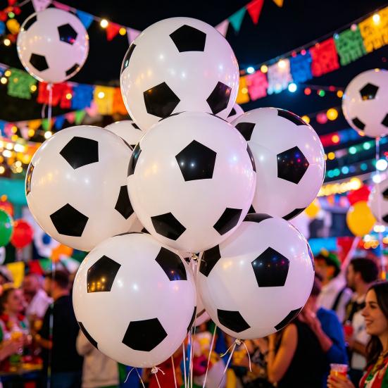 36 Inch Football Balloons, Explosion-Proof Latex Soccer Print Party Balloons, Sports Theme Decor for Game Day, Fan Party Supplies