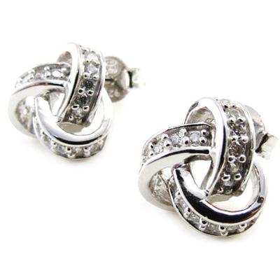 [J0200] - Silver Earrings 'Déesse' Silver White (rhodium-plated) - 11 Mm
