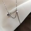 Thai Silver Texture Tassel Heart 925 Sterling Silver Jewelry Retro Love Angel Clavicle Chain Exquisite Necklaces TYB351