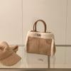 Fashion Lamb Wool Tote Top Handle Women's Handbags and Purses Retro Faux Fur Bags for Women Shoulder Crossbody Bag Purses