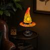 Handcrafted Witch Hat Ornament Stained Glass Lamp Table Lamp with Inline Switch USB Powered Decorative LED Desk Style Halloween for Bedroom