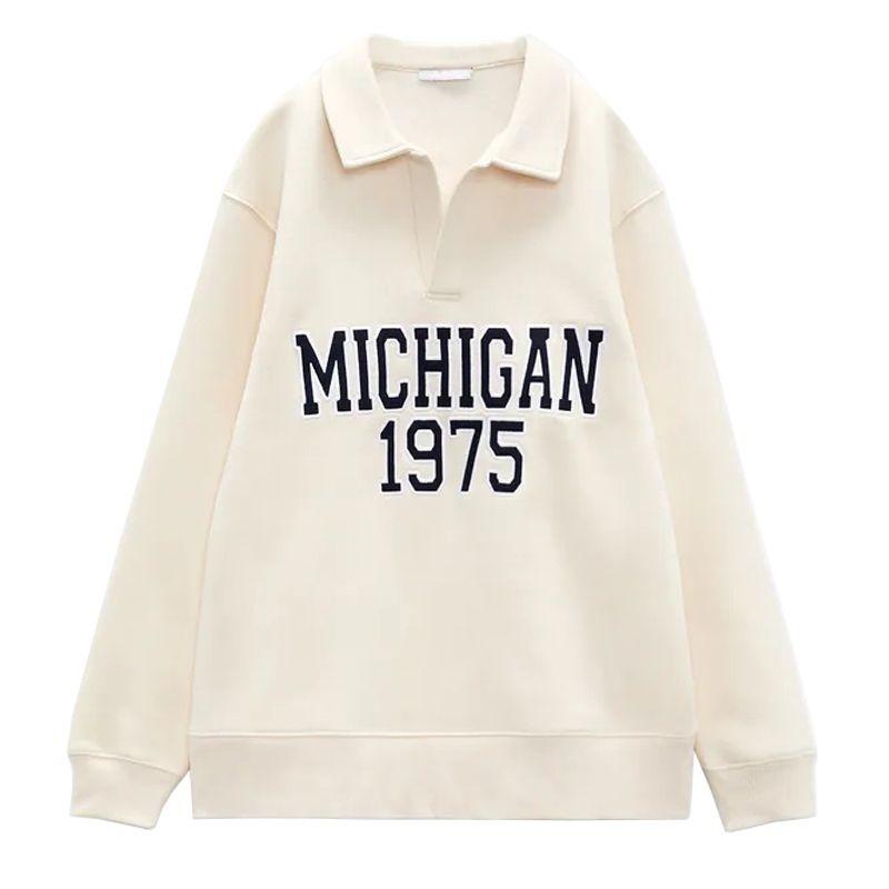 Sweater Casual Printed Polo Shirt Jogger Pants Two-Piece Set