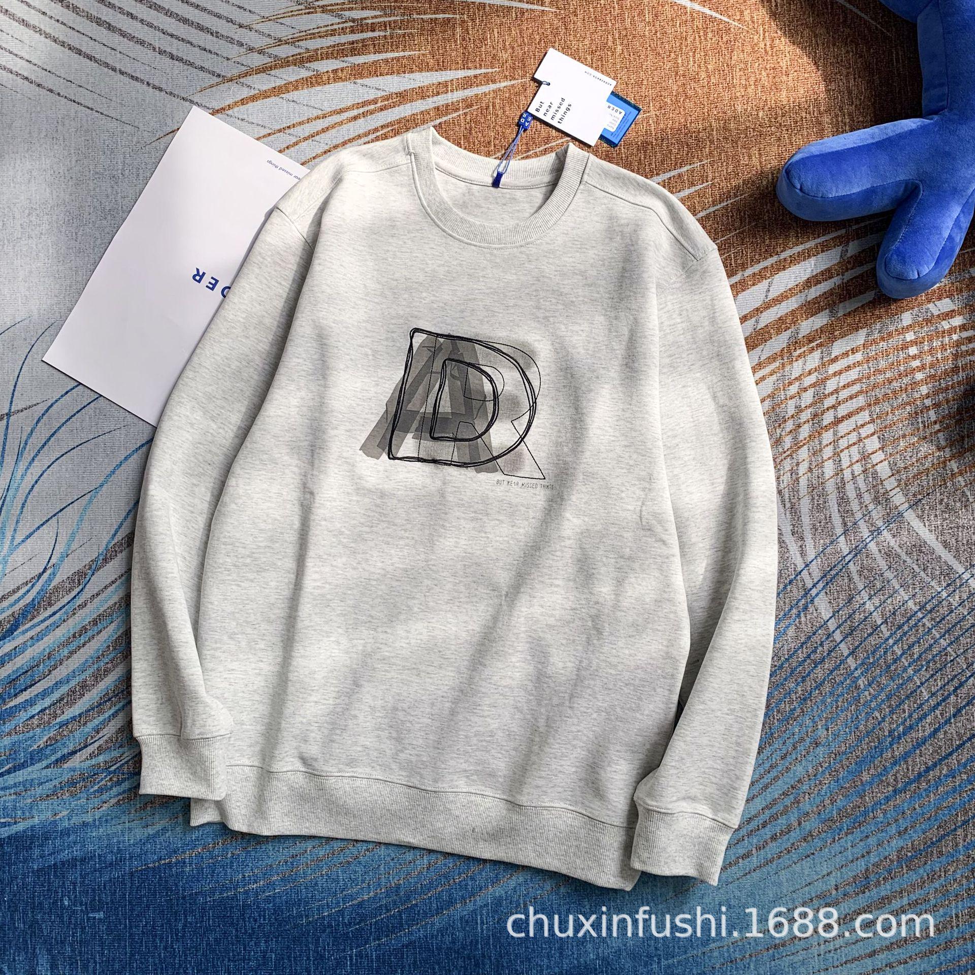 

ADER Korea Trendy Double Shadow Embroidered Sweatshirt для пар – Осенне-зимний выпуск A1