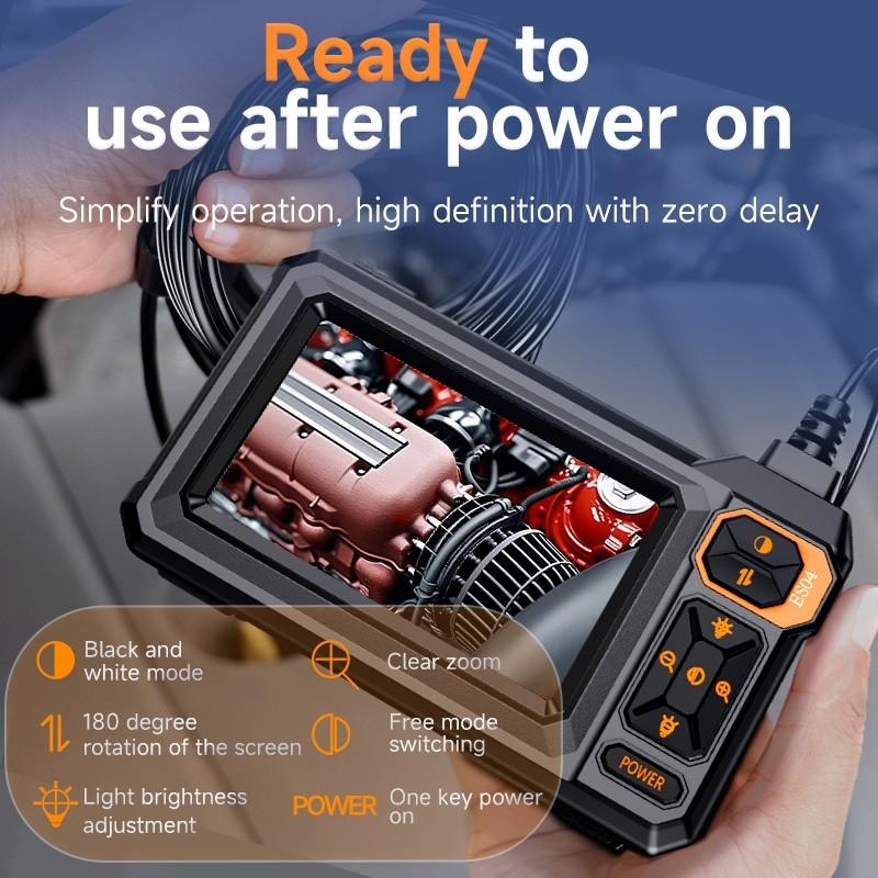 4.3inch IPS Screen Industrial Endoscope Camera 8mm HD1080P 8 LED Light Pipe Car Repair Single Lens Inspection Borescope