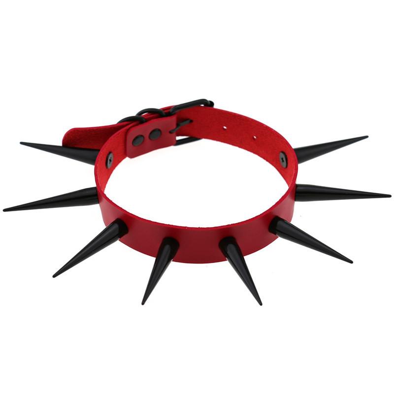 Red Long Spike Choker Punk Collar Women Men Rivets Studded Chocker Necklace 2025 Fashion Goth Jewelry Metal Gothic Accessories
