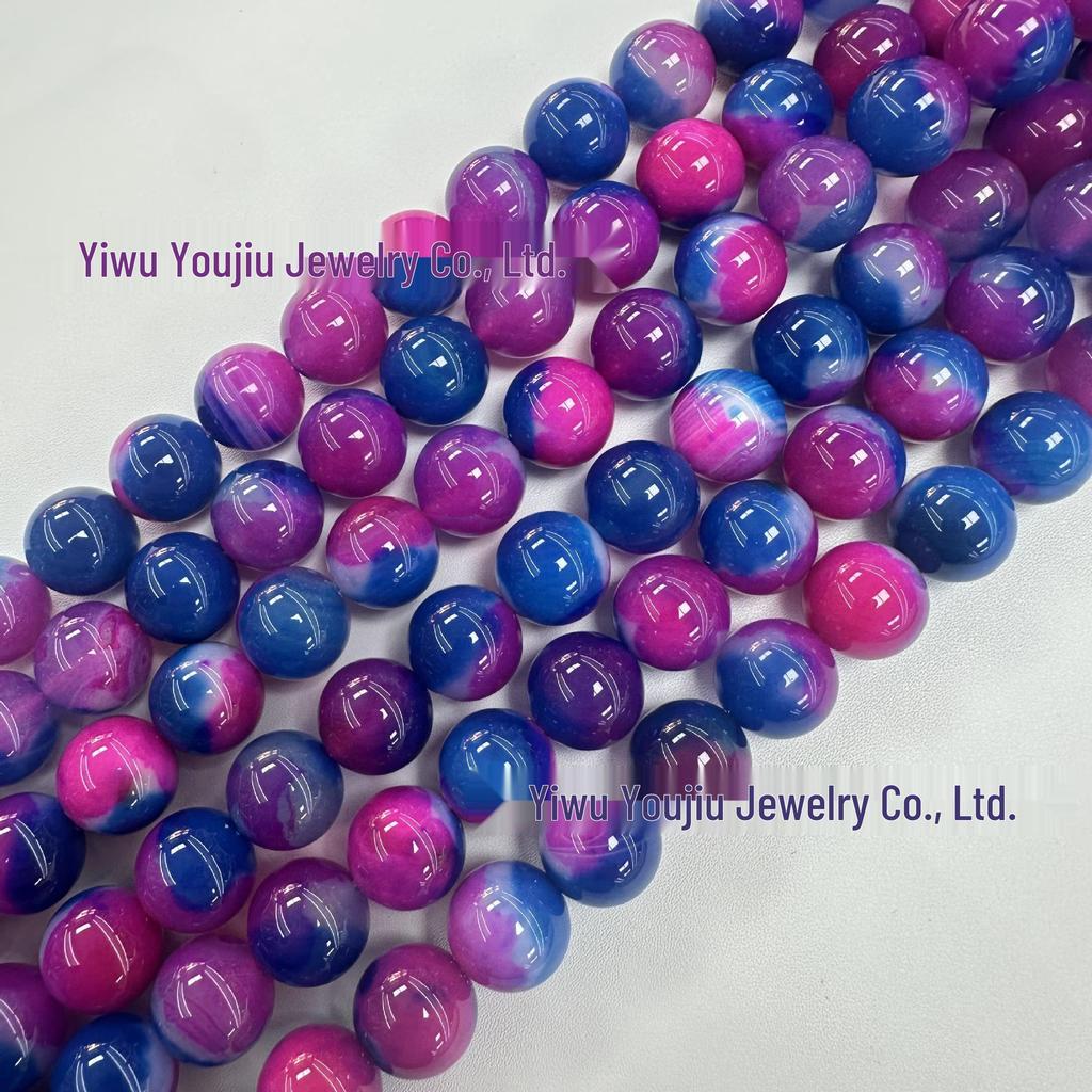 14mm Natural Planet Earth Agate Round Beads for DIY Jewelry