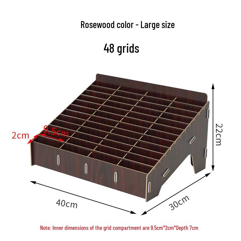 Wooden Desktop Mobile Phone Holder & Organizer with Multi-Compartments for Students & Meetings