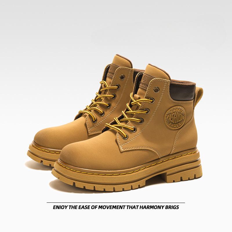 Повседневная рабочая одежда ботинки из ревеня женские дышащие тонкие короткие ботинки ботинки Martin с толстой подошвой 33 жёлтый 5819₽