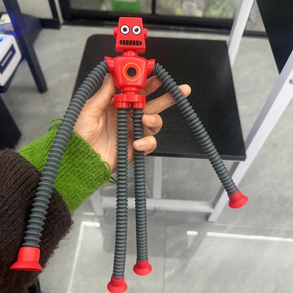 2pcs/lot Suction Cup Telescopic Tube Robot Shape Stretch Tube Giraffe Educational Decompression Toy Anti-stress Squeeze Toy