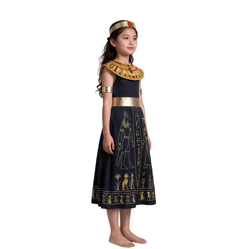 Children's Cleopatra cosplay costume, Queen Princess stage costume, Halloween cosplay jumpsuit
