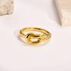 Chic Knot Rings for Women Young Girls Gift Jewelry,Gold Color Stainless Steel Celtic Statement Promise BFF Ring