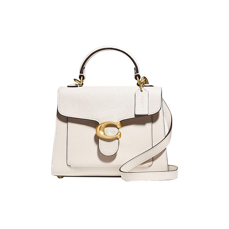 Coach Tabby 20 Classic C-marked Top Handle Calfskin and Pebbled Leather Hand-held Shoulder Crossbody Bag Small Women’s Pink White