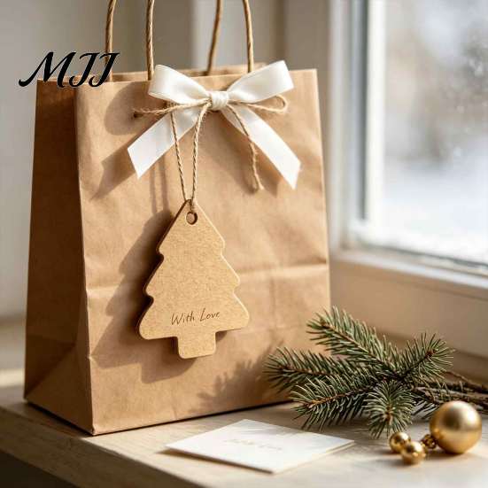 Small Paper Tags for Craft Projects 50Pcs Christmas Tree Gift with String, DIY Blank Customizable Wrapping Hanging Labels Holiday Wrapping,