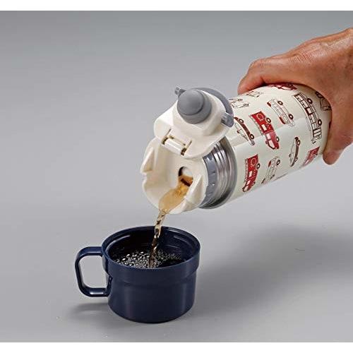 CAPTAIN STAG (CAPTAIN STAG) 600ml Kids' Water Bottle, Double Stainless Steel Bottle, Vacuum Insulated, Keeps Hot or Cold, 2-Way, Includes Shoulder Str