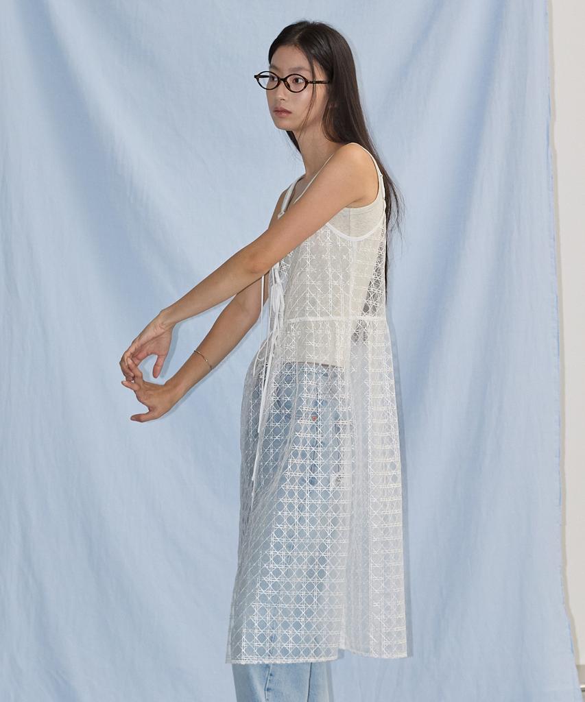 City Breeze Layered Lace Long Dress_White