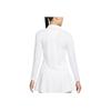 Nike Dri-FIT Victory Solid Logo Print Long Sleeve Polo Shirt Women Tops White DH2317-100