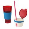 Travel Snack Water Bottle Drink In One Container Lid Straw Kids Snack Bottle Separated Ine with A Straw Dropshipping