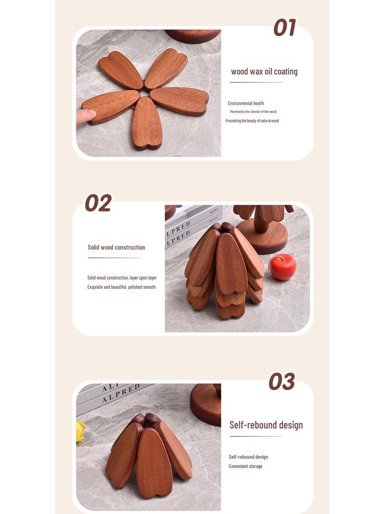 High-End Christmas Tree Insulated Placemat & Pot Holder – Creative Solid Wood, Heat Resistant Table Decoration.