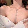Star Zircon Double-layer Fringed Pull-out Necklace, Personalized Design Sense, Versatile Collarbone Chain, Light Luxury Necklace, Women