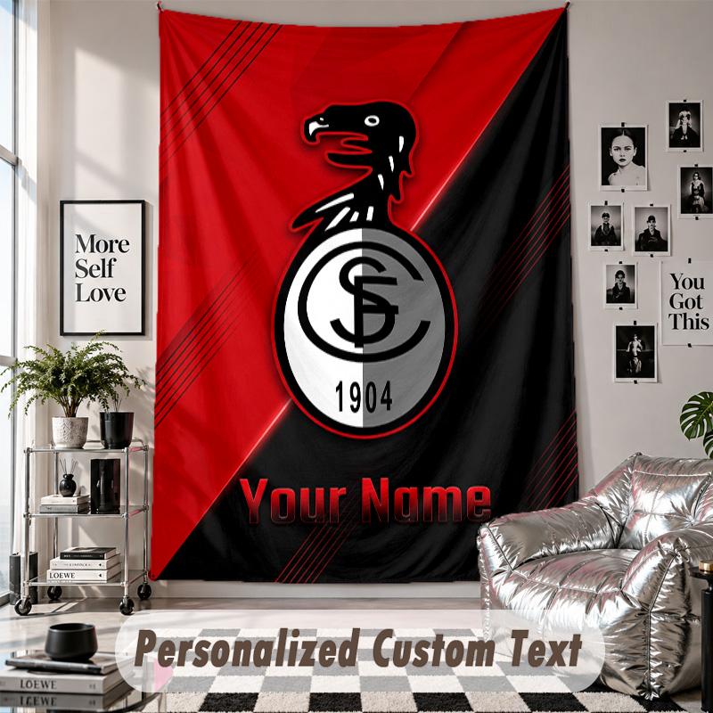 Arazzo da Appendere alla Parete con Nome e Testo Personalizzati, Arazzo Decorativo SC Freiburg FC per Camera da Letto