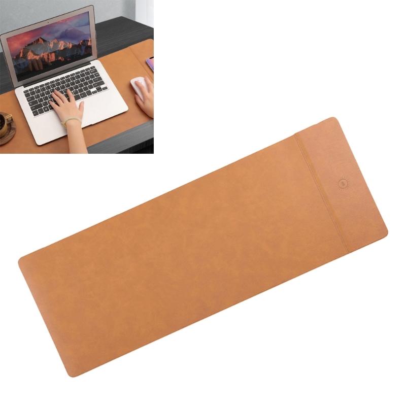 Oversized Leather Like Desk Mats With 15W Charging Station Builts In For Seamless Computer Accessory Integration