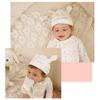 Newborn Gift Set: Beanie, Mittens, and Top (3-Piece Set) - Ivory, Size 60