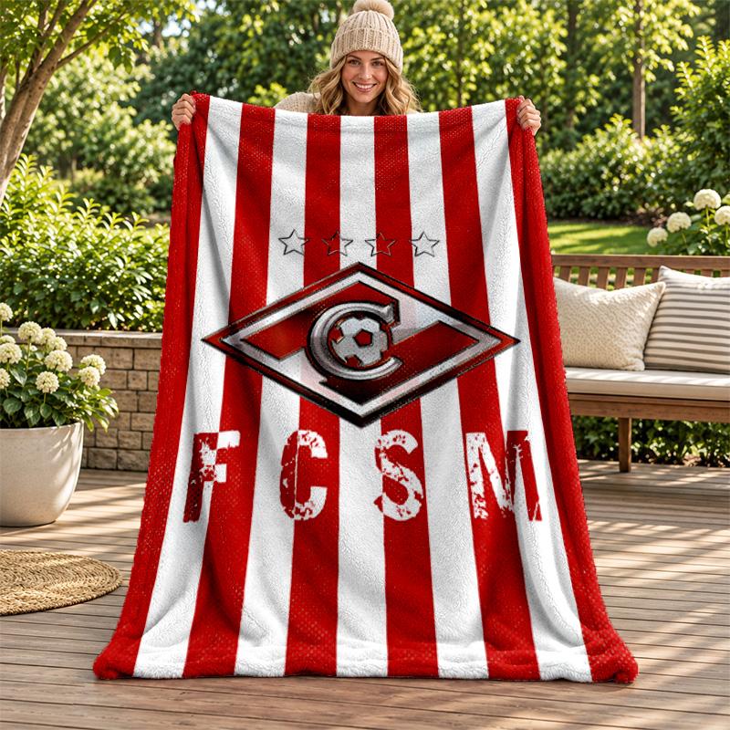 FC Spartak Moscow blanket Flannel Blanket Soft Cozy Plush Throw for Sofa Bed Lightweight Home Decoration Gifts for Christmas various holidays