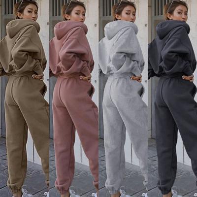 Conjunto deportivo de dos piezas con capucha y pantalones de color liso informal de Tooxika
