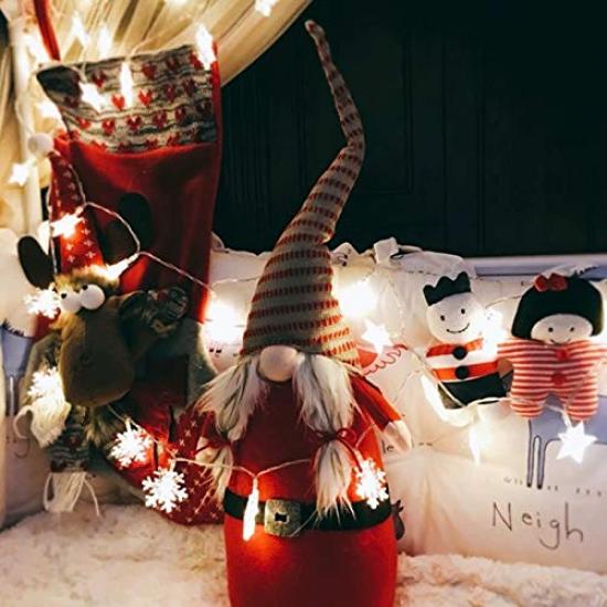 LIHAO Christmas Tree Light Ornaments, 10m, 80 Bulbs, Illumination, LED Tree Lights, Christmas Lights, Snowflakes, Snowflakes, Christmas Ornaments,