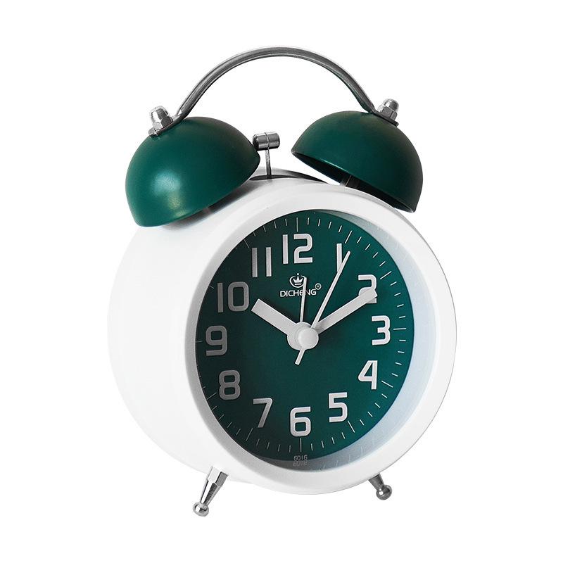 Nordic Style Clock Simple Ringing Alarm Clock Children Study Bedside Clock Night Light