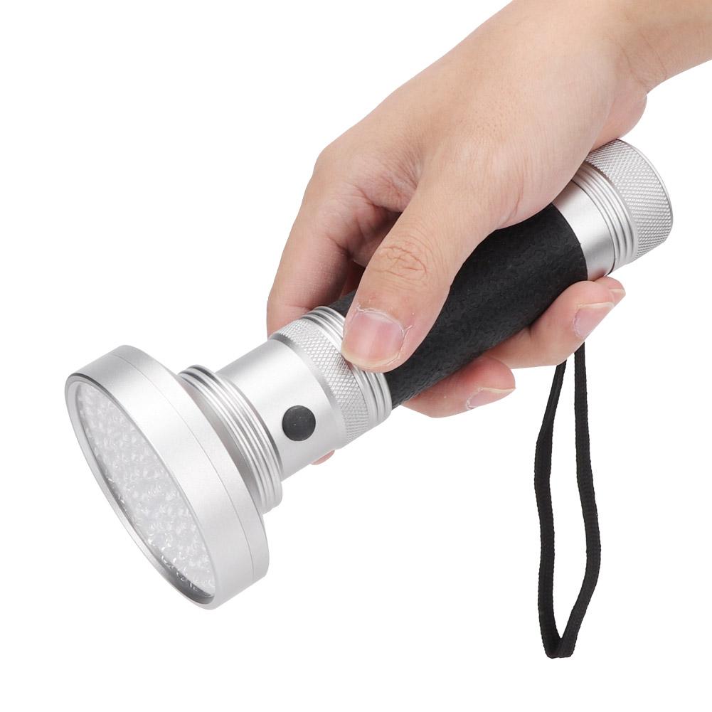 100LED UV Flashlight Fluorescent Detection Lamp for Cosmetic Mask Banknote Verification(black)