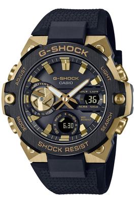 CASIO G-SHOCK G-STEEL GST-B400GB-1A9JF Prabangus Juodos ir Auksinės Spalvos Saulės Energija Varomas Laikrodis, Bluetooth Ryšys su Išmaniuoju Telefonu, Plonas Anglies Pluošto Šerdies Apsaugos Mechanizmas Vyriškas Aukščiausios Klasės Laikrodis