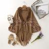 European and American 2021 Fur Collar Batwing Shawl Cardigan - Autumn/Winter Style Knit Sweater