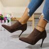 Large Size Autumn and Winter New Deep Mouth Black Pointed High Heel Thin Heel Small Fashion Women's Single Shoes