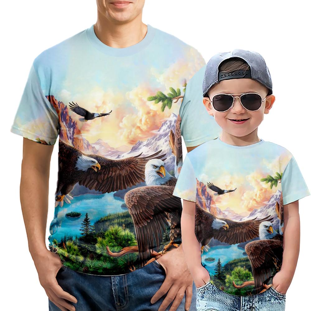 Cool Eagle Shirts Short Sleeve Tops Mens Costume