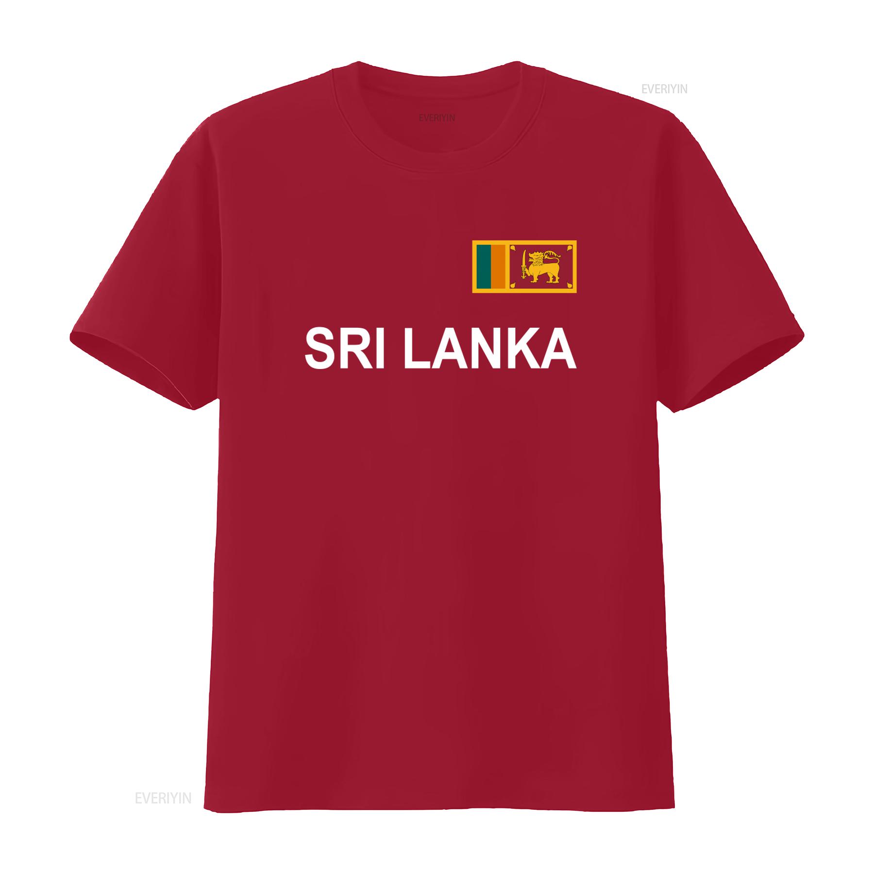 Sri Lanka Flag Print T Shirt for Casual vintage Washed fashion Versatile homme Stylish Breathable Soft Unisex S