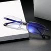 Lesebrille 0 -1,0 bis -4,0 Myopie-Brille Randlos Anti-Blaulicht Männer Myopie-Brille Rahmenlose Kurzsichtigkeitsbrille Unisex