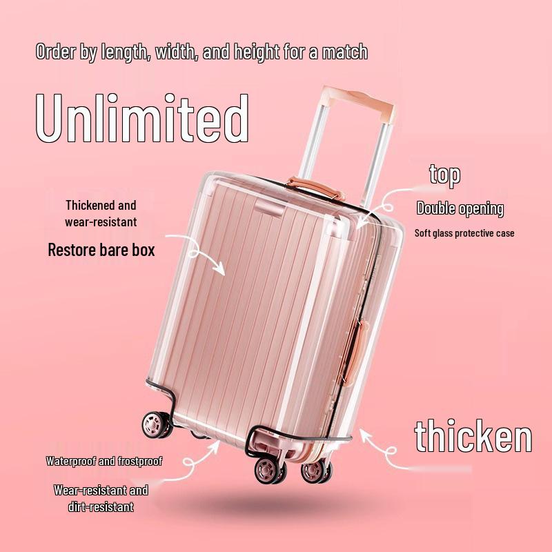 Průhledný ochranný obal na zavazadlo: Vodotěsný, Silný, Odolný proti pádu pro kufry 20-24 palců