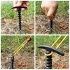 5/10pcs Nylon Plastic Screws Spiral Tent Piles Outdoor Hiking Camping Sunshadetravel Bag Tentand Canopy Accessories
